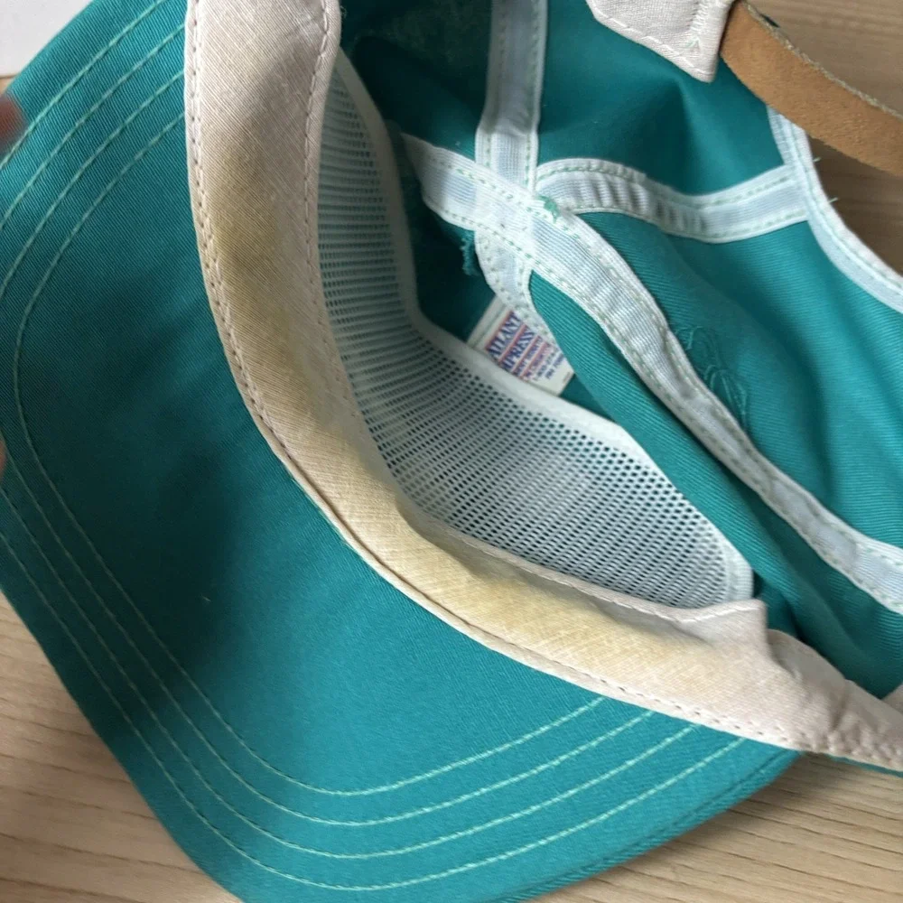 Vintage GE Capital Hat Cap Strap Back Teal Green Embroidered Promo Mens 90s